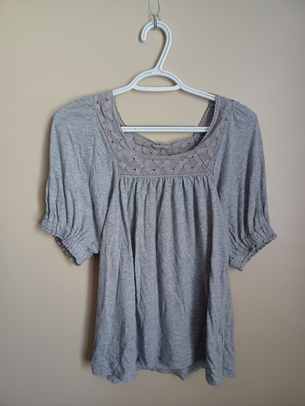 Women's Size M Decree Gray Short Sleeve Cotton Modal Top Shirt Fashion Clothes